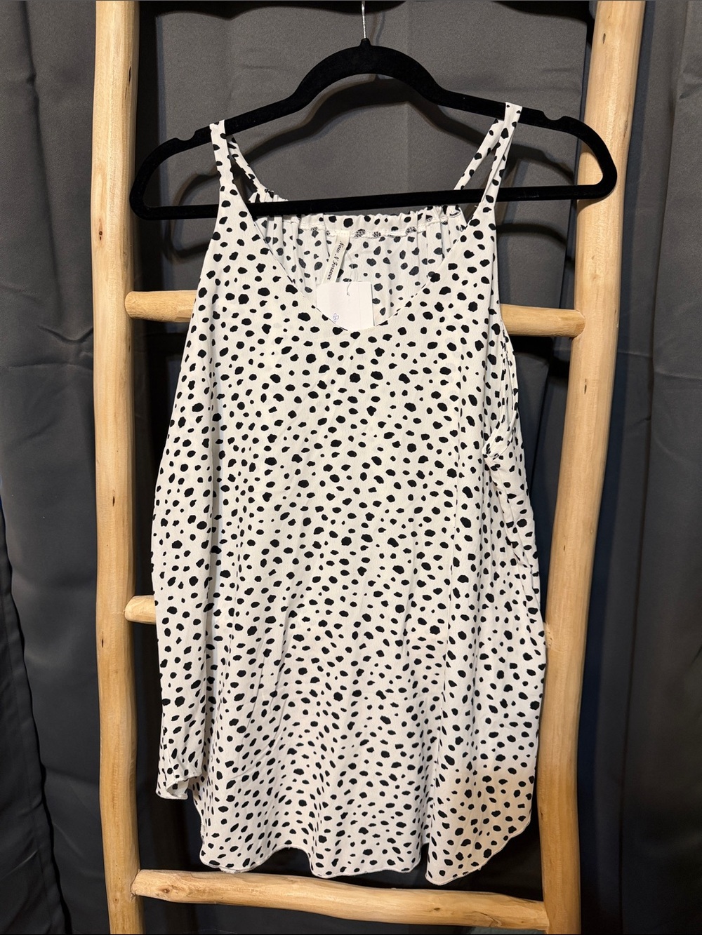 Navy & Forever Black Spot Print Sleeveless Top